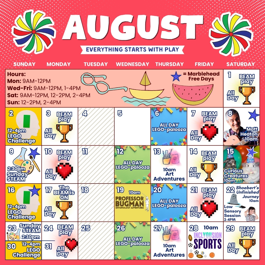 August 2026 daily program calendar