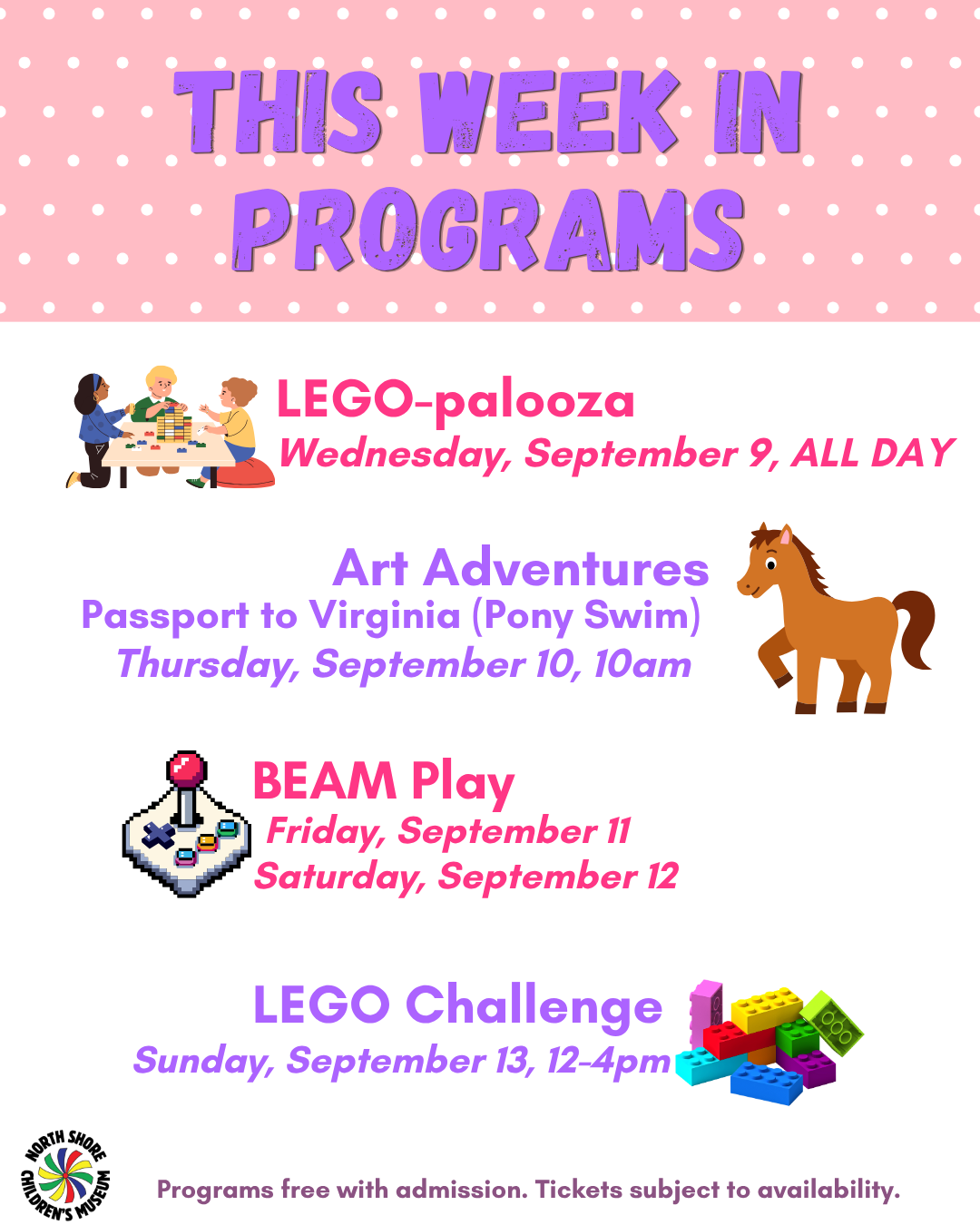 This week in Programs September 9 - September 13